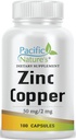 Tambahan Zinc Copper (100 Kapsul) dengan 50 mg Gluconate Zinc, 2mg dari Copper Sulphate untuk Dukungan Imune - Gluten Free, Non-GMO