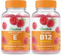 Lifeable Vitamin E + Vitamin B12, Gummies Bundle - Great Tasting, Vitamin Suplemen, Gluten Free, GMO Free, Chewable Gummy