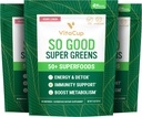 VitaCup Super Greens Powder Smoothie & Juice Mix w / 50 + Premium Superfood, Digetical Relief, Detox, Gut Health w / Prograin, Antioksidants, Berry Lemon, 30 Pelayan Masing-masing, 3 Bags