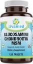Kompleks Lengkap Glucosamin Chondroitin MSM - Pendukung Bersama untuk Knee, Kembali, HIPS & Inflammation - Tambahan Kesehatan Motilitas untuk Rasa Sakit, Aches, Soreness & Inflammation - 120 Tablet