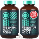 Semua BCAAs Amino Aminel untuk Power and Recovery - EAA Lysine, Tryptophan, Ilesoucine - 2 Pack 240 Vegan BCAA Capsules