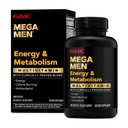 GNC Mega Men Energy & Metabolism Multivitamin Caplets, Clinically Proven To Feel Better, Calorie Burn, Focus, 100mg Caffeine, Thermogenic, Imune, B Vitamin, Timed Rilis, 180 Count, 90 Hari Supply