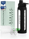 2.0 Fitness 124; Protein Shaker Terbuat dari Kaca 124; Protein Shaker 124; Minum Botol 124; dengan Spiral Ball 124; 24 oz (Hitam)