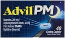 Advil PM 200 mg Caplets berlapis 40 ea (Paket 6)
