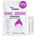 iFEEER Zinc Oxide Powder 12.54g (1.1 lb) 100% Pure Non Nano Uncored Zinc Oxide Powder for Skin Protection 124; Cosmetics Grade Ideal Grade untuk DIY Sunscreen, Lotion, Deodoran, dan Skincare