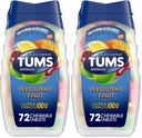 TUMS Antax Chelable Tablet for Heartburn Relief, Ultra Strength, Asported Fruit, 72 Tablet (Paket 2)