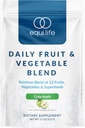 Equilife Daily Fruit & Vegetable Blend, Superfood Antioksidant Suption, Crisp Apple Flavor dengan Vitamin C, Fiber, dan 9 Escule Amino Acids, Supports Energy, Low Sugar, Vegan, 30 Servis