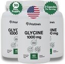PRISTINE 'S Glycine 1000MG Amino Acid Suplement Sleep Dupport Capsules (3- Pack) - 90 Hari Supply - Pemulihan Otot, Dukungan Formasi Ginjal & Collagen