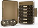 Weekly Pill Organizer 4 Kali sehari, 7 Hari Pill Box 4X, Portable for Travel Pill Case for Pills / Vitamin / Fish Oil / Medication / Suplemen (4x7 Brown)