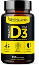 Philicals Vitamin D3 100iu Softgels Sufgels Zaitun Oil Base 365 Gel Caps Satu Tahun Supply dari VIT D, Vitamina D 3 1000 iu