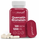 LongLifeNutri Quercetin 100mg dengan Bromelain 200mg - 120 Vegetarian Capsules, Organic Dihydrate Complex untuk Gabungan Mobility & Repiratory Balance, 2-Bulan Supply, GMP Bersertifikat, Dibuat di USA