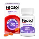 Feosol Complete Iron Supplement Caplets, Bifera Iron for High Absorpsi, Heme and None-Heme Dual Action Minimizes Efek Sisi, 1 Per Hari, untuk Dukungan Energi dan Sistem Imune, Dibuat di AS, 30 Cacah