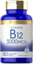 Carlyle B12 Vitamin 3000 mcg 124; 180 Tablet 124; Penyedia Vegetarian 124; Non- GMO & Gluten Bebas