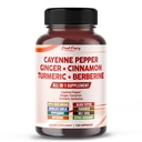 Cayenne Pepper Jahe Turmeric Berberine - Divalry, Gut Heath Dukungan - dibuat di Amerika Serikat