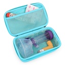 CasterEMATIX Asthma Inhaler Case for Travel Fits Asthma Inhaler Spacer With Mask Attached, Inhaler Holder and Additional Accessories Digunakan Dengan Spacer For Inhaler, Termasuk Turquoise Case Hanya