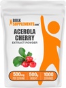 BulkSuplements.com Acerola Cherry Extract Powder - Natural Vitamin C Suplemen, Acerola Cherry Powder - Vegan & Gluten Free, 500mg per Serving, 500g (1.1 lbs) (Paket 1)