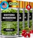 Tambahan Dihydroberberine - Tambahan Dehydro Berberine - Suplemen Super Berberine dengan Ceylon Cinnamon & R Alpha Lipoic Acid & Apigenin - Hydroberberine 480 caps (4 Packs)