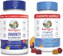 MaryRuth Organics Elderberry Gummies for Imune Support (Sugar Free) & Vegan Vitamin C Gumin Bundle 124; Mendukung Fungsi Imune 124; Formula untuk Mendukung Overall Health untuk Orang Dewasa & Anak