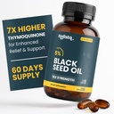 Holistiq Black Seed Oil Organik Menekan Cushiles 124; 5% Thymoquinone 14; Non-GMO & Vegan & Vegan 124; Nigella Sativa Black Cumin Seed Oil, Omega 3 6 & lt; / i & gt; Dukungan kekebalan tubuh - 120 Softgels, 2 Bulan Suppply