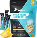 Hidration Electrolite Powder, Electrolite Drink, Hydration Supplemen Minum Mix, Paket Hidration dengan Vitamin & Mineral, Keto Friendly, Vegan, Non- GMO, No Sugar, Pineapple Flavor (20 Tongkat)