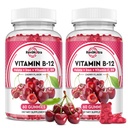 Vitamin B12 Gummies - 5000 mcg Methylcobalamin dengan Besi, Vitamin C, D3 & Folate, Dukungan Energi dan Metabolisme, Imune, B-12 Suplemen Kompleks Chewable untuk Pria & Women, 120 Count, 2 Pack
