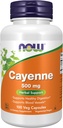 NOW Foods Suplemen, Cayenne (Capsicum annuum) 500 mg, Herbal Dukungan, 100 Veg Capsules