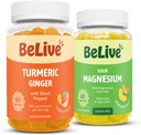 BeLive Bundle Magnesium dan Turmeric Gummies untuk Relaksasi, Tidur, Inmune Dukungan dan Dukungan Mobilitas