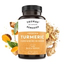 Thomas 'all- alami Remedies Turmeric Curcumin dan Ginger dengan Black Pepper, Organic Turmeric Dukung Support - 95% Curcumin - No pengisi, Vegan - 120ct