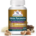 Suplemen Ilmu Kanker Skin Wellness, USDA Certified Organic Extract Mushroom, Ekstra 1.500 mg, Potensi Tinggi 40% Beta- Glans, Dukungan Imune, Kompleks Glowing, 120 Kapsul