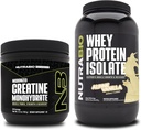 NutraBio Creatine Monohydrate, Unfeatored, 150g and Whey Protein Isollate, Alpine Vanilla, Supplemen Bundle - Muscle Energy, Lean Muscle Growth, Recovery, and Power