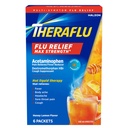 Theraflu Max Power Daytime Flu Medicine untuk Flu Symptom Relief dengan Acetaminophen dan Dextromethorphan HBr, Honey Lemon Flavored - 6 Powder Packet