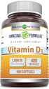 Amazing Formulas Vitamin D3 1000 IU Softgels Suplement (1 Pack 124; None-GMO 124; Gluten Free Alag 124; Dikemas di AS) AS (1 Pack 124; 480 Cacah)