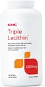 GNC Triple Lecipin 1200 mg Supplement, Support a Healthy Heart, Liver and Gugup System, 240 Servings