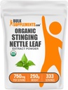BulkSuplements.com Organic Stinging Nettle Extract Powder - Nettle Leaf Extract, Herbal Suplement - Vegan & Gluten Bebas, 750mg per Serving, 250g (8.8 oz) (Paket 1)