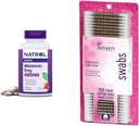 Natrol Melonatin 5mg Fast- Dissolve 200 Tablet & Swispers Cotton Swabs 300 Count