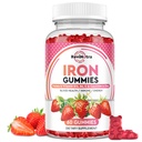 Iron Gummies - with Calcium, Zinc, Folate & Vitamin B12, C, B6 for Dewata & Anak-anak - Blood Builder & Energy Dukungan untuk Defisiensi Besi, Anemia, Vegan - 60 Gummies