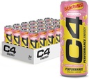 Cellucor C4 Performance Energy Drink 124; STARBURST Strawberry 124; Zero Sugar Carbonated Pretraining Energy 124; 200mg Caffeine dengan Beta Alanine 124; 12 Fl Oz (24 Pack)