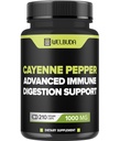 210 Capsules - Cayenne Pepper Explement 10: 1 dengan Berberine HCI, Bulb Basik, Olive Leaf & More - Combined Formula for Digetives Health, Heart Health & Imunity Fungsi Dukungan