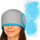 Vive Head Ice Close Beanie & Eye Mask for Tension & Pressure Relief - Cooling Headband & Flexible Soft Gel Packs