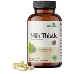Futuregrant Milk Thistle Silymarin Marianum & Dandelion Root Liver Health Support, Antioksidant Detox, 300 Capsules