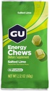 GU Energy Chews, Salted Lime Energy Gummies dengan Electrolytes, Vegan, Gluten-Free, Kosher, Caffein-Free, dan Dairy- Free On- TheGo Energy untuk setiap Workout, 12 Bags (24 Pelayan Total)
