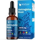 Astragalus Herb Extract Drops 2000mg (Astragalus membranaceus) Herbal Suplement Absorbs Better Than Capsules, 1 Pasokan Bulan, 84 Servis, Alcohol- Free Tacture - 2 Oz, Paket 1
