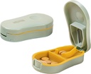 Light Green Small Cutter Splitter dengan alat cinding untuk Pil Kecil dan Kecil, Tablets Vitamin, Portable Extrable Pill Crusher untuk Purse Pocket