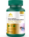 Suplemen Lutein dan Hobxanthin - 6 di 1 kompleks Perlindungan Penglihatan dengan Lutein 20mg, Dalxanthin, Astaxanthin, Crocin, Vitamin C & E, 120 Softgels, Non-GMO, Gluten- Free, Pendukung Kesehatan Mata
