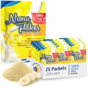 Nana Flakes 100% Pure Banana Flakes Medical Food Powder - Turunkan Fat Intake & Natural Remedy for Diare & Heart Burn - Sumber Besar Protein & Fiber (25 Single- Serve Packs)