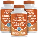 5-in- 1 Cinnamon Ceylon Capsules 235mg - Ceylon Cinnamon dan Apple Cider Cisules - Turmeric dan Panax Ginseng - Cinnamon Suplemen dengan Bioperin (120ct, Paket 3)