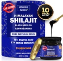 Himalaya murni Shilajit Resin Resin Suplemen Organik, Shilajit untuk Pria & Perempuan dengan Minyak Benih Hitam & Ashwagandha, Energi, Kebal, 78% Acid Fulvic, 87 + Telusuri Mineral, 400mg