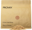 Promix Nutrition Whey Protein Powder, Peanut Butter - Grass- Fed - Post Workout Fitness & Nutrition Shakes, Smoothies, Baking & Cooking Recipes - Gluten- Free & Keto- Friendly - 2,5 Pound (Kemas 1)