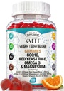 CoQ10 200mg Gummies dengan Red Yeast Rice & Magnesium Glycinate - Omega-3, Zinc, dan Vitamin K2 + D3 untuk Tambahan Kesehatan - Supplemen untuk Orang Dewasa - 60 Gummies Chewable