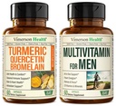 Quercetin dengan Bromelain & Curcumin Turmerik & Lengkap Multivitamin untuk Pria